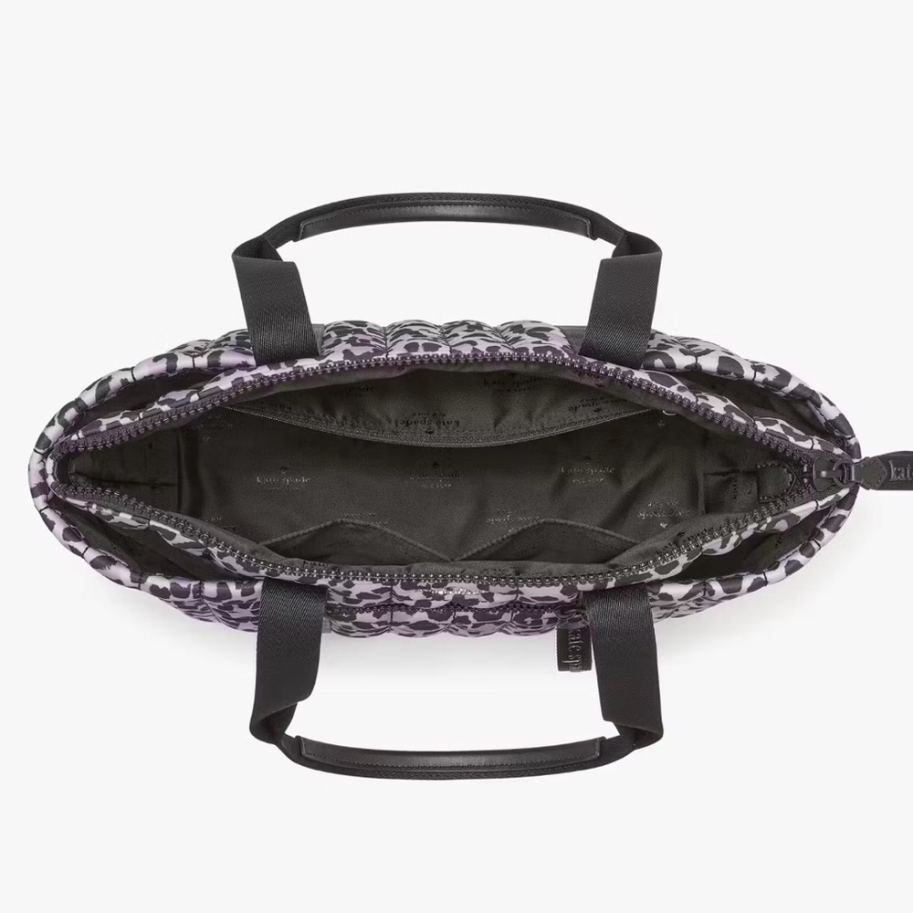 ♠️💜 KATE SPADE Camden Spotted Leopard Quilted Medium Tote Bag, Violet Mist - Picture 6 of 7